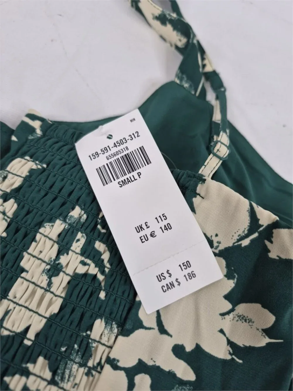 Abercrombie & Fitch Ruffle Tiered Maxi Dress Green Pattern Size S NWT $150